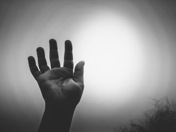 Midsection of human hand