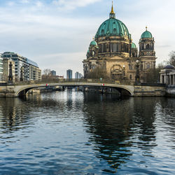 Bridge over river in berlin museum island 