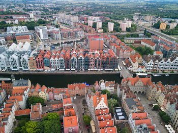 High angle shot of townscape