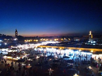Illuminated cityscape at night