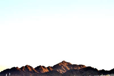 Scenic view of mountains against clear sky