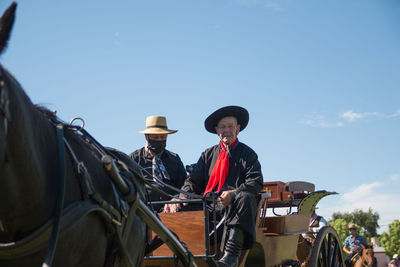 Senior men in traditional argentinian festival