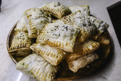 High angle view of food