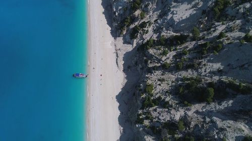 High angle view of beach