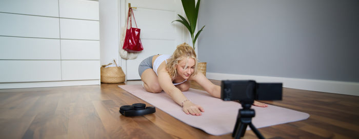 Woman exercising in gym