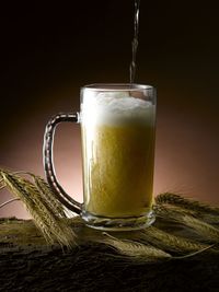 Close-up of drink in glass on table