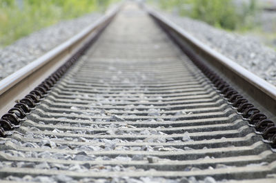 Close-up of railroad track