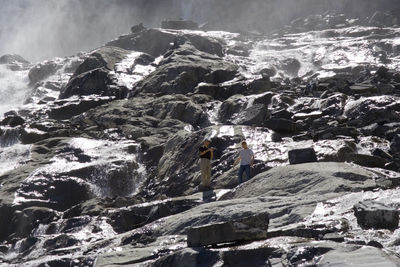 Scenic view of waterfall