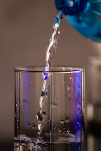 Close-up of water drops on glass