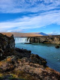 Panoramic view of waterfall