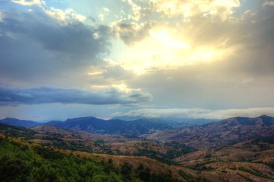 Scenic view of mountains against sky