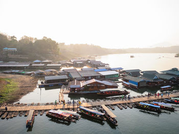 Boats in harbor