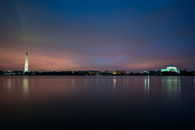 Scenic view of sea against sky at night