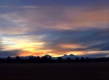 Scenic view of landscape at sunset