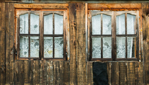 Full frame shot of old wooden house