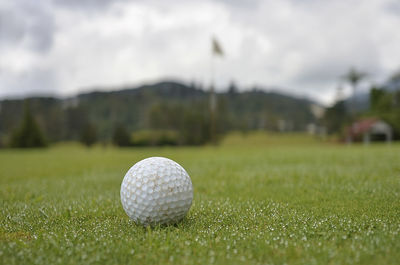 Ball on golf course