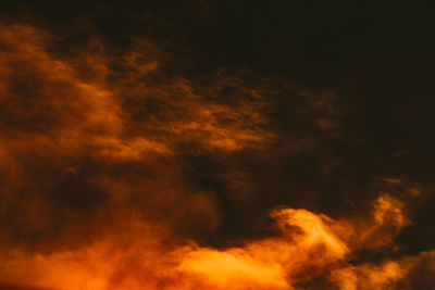 Low angle view of orange sky