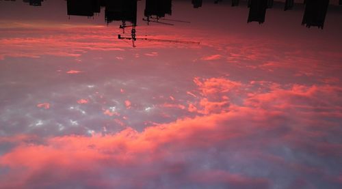 Low angle view of sky at sunset