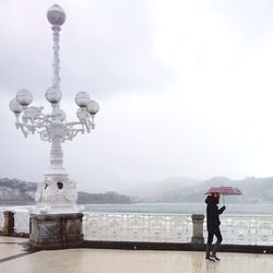 Woman standing in water