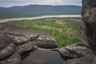 Scenic view of river amidst rocks