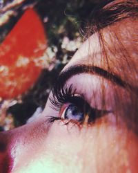 Close-up of woman looking away