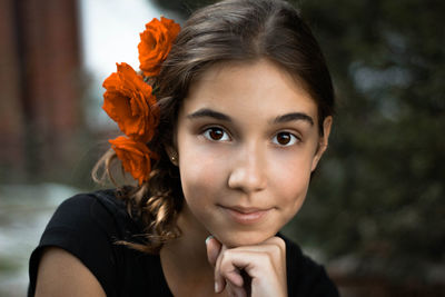 Close-up portrait of young woman