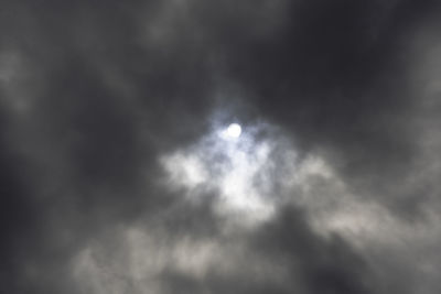 Low angle view of moon in sky