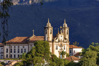 High angle view of a church at ouro preto city