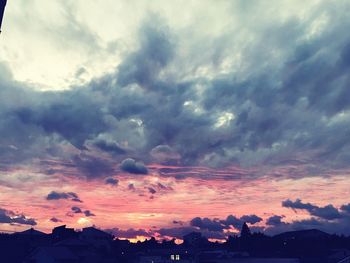 Scenic view of dramatic sky during sunset