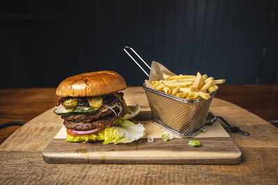 Variety of food on table