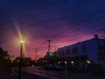 Road in city at night