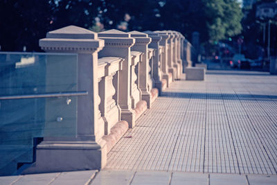 View of footpath in city