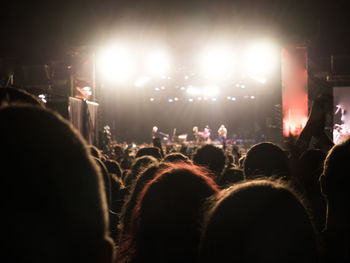 Rear view of crowd at music concert