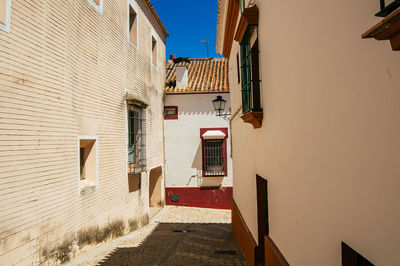 Narrow alley amidst buildings in town