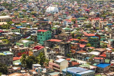 High angle view of cityscape