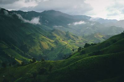 Scenic view of mountains against sky