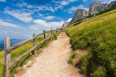 Footpath along mountains