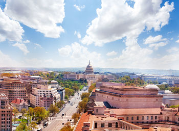 Aerial view of buildings in city