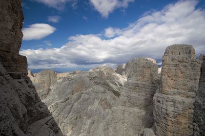 Scenic view of rocky mountains against sky