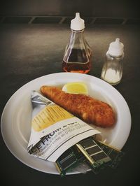 Close-up of breakfast on table