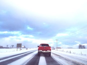 Car on road against sky