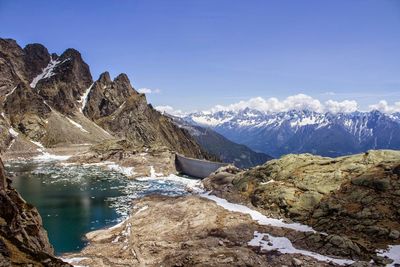 Scenic view of mountains against sky