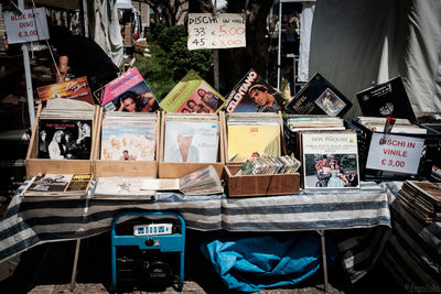 Graffiti on market stall for sale