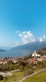 Scenic view of residential buildings against sky