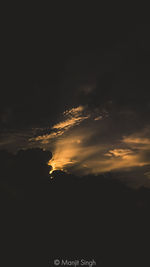 Low angle view of sky during sunset
