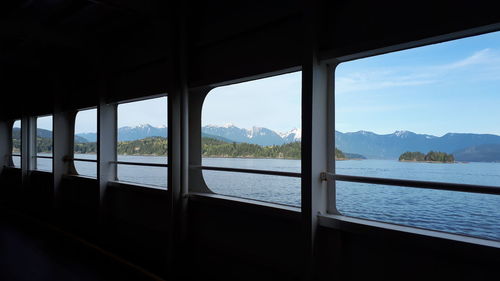 Scenic view of sea seen through window