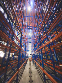 Low angle view of scaffolding in building