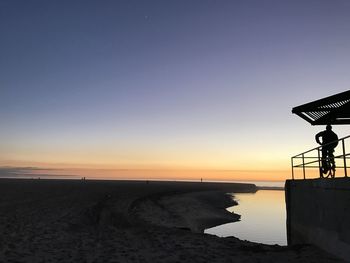 Scenic view of sea against clear sky during sunset in venice