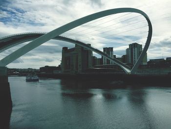 View of river against cloudy sky