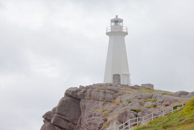 Low angle view of lighthouse against sky